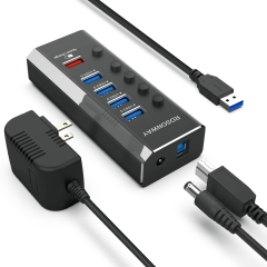 5 Ports Powered USB Hub with 4 Data Ports+1 Fast Charging Port(RSW-A35)