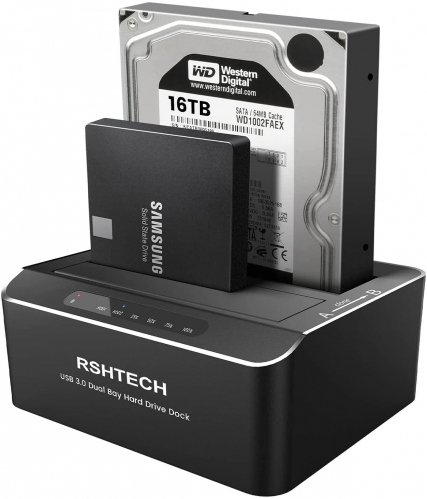 Hard Drive Docking Station USB 3.0 to SATA Aluminum Dual Bay Dock, RSH-DS01