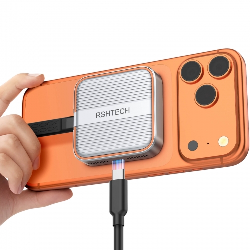 RSHTECH Magnetic M.2 NVMe SSD Enclosure, 10Gbps USB C 3.2 to 2230/2242 NVME for iPhone 16/15 Pro/Pro Max, iPad Pro and More, RSH-M10M